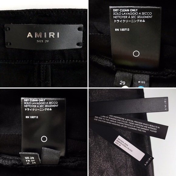 AMIRI Black Broken Wax Stack Skinny Jeans Size 29 - Picture 8 of 8